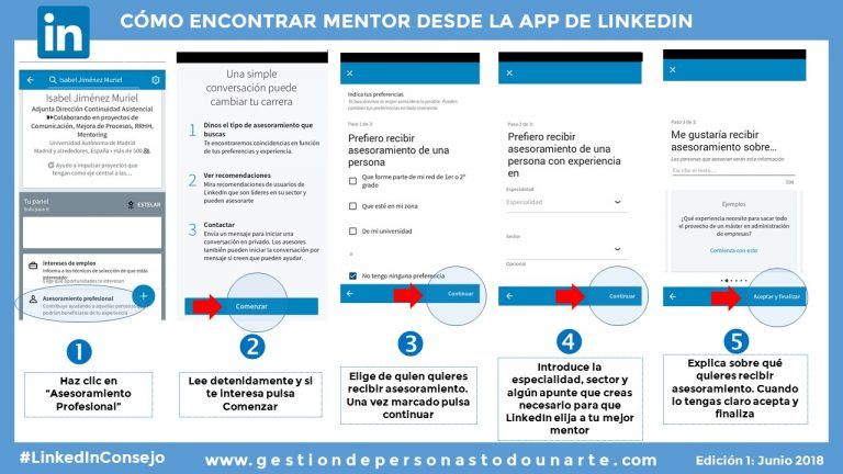 Como encontrar mentor en LinkedIn utilizando su APP | Isabel Jimenez Muriel